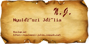 Nyulászi Júlia névjegykártya